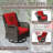 4-Pieces Wicker Outdoor Patio Furniture Set Rattan Chair Wicker Set with Red Cushion-456100540