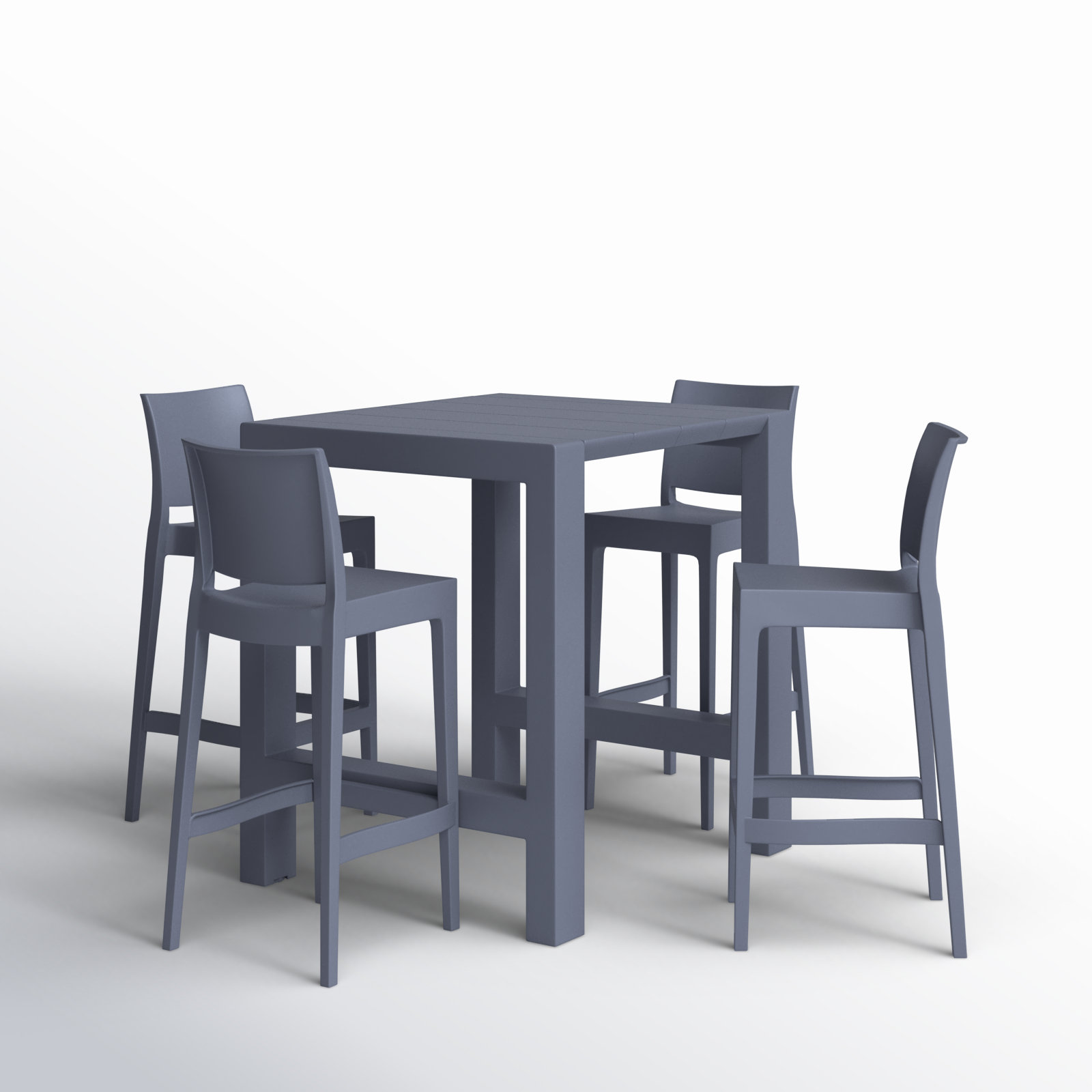 Farrah 39" Patio Dining Set, Dark Gray