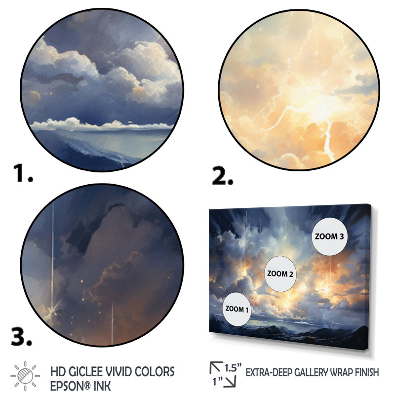 Météores pluie de lumière III - paysages, impressions sur toile, Cadre simple noir, H 30 po x l 40 po x P 1,5 po