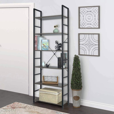 Terresa 180cm H x 60cm W Steel Open Shelf Bookcase