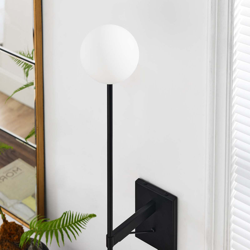 Modway Riva Candle Wall Light, Matte Black