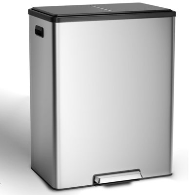 Grande poubelle de cuisine double et bac de recyclage, 2 x 8 gallons