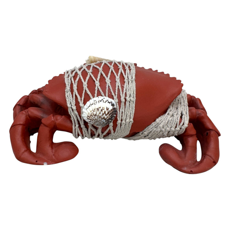 Figurine crabe dans un filet de pêche
