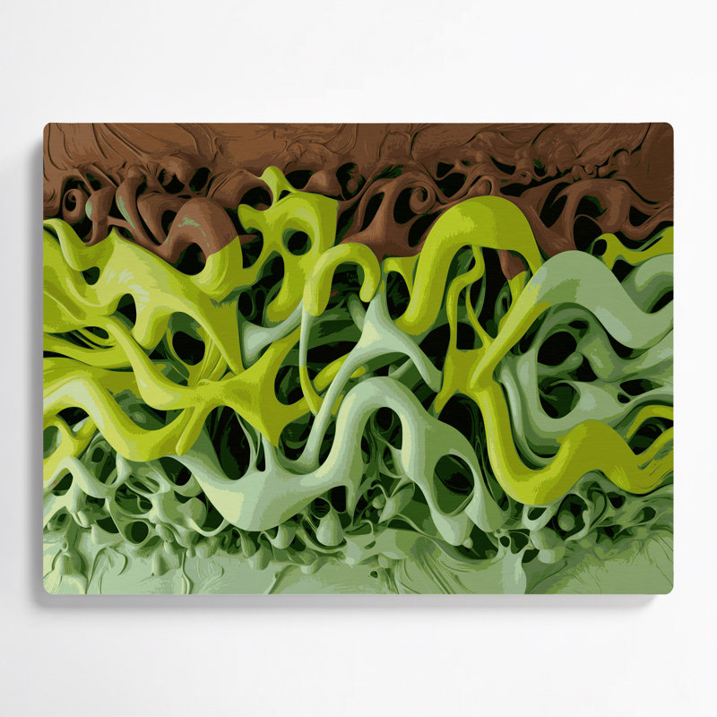 «Biomorphic Abstraction 55», art mural en métal vert, H 11 po x l 14 po