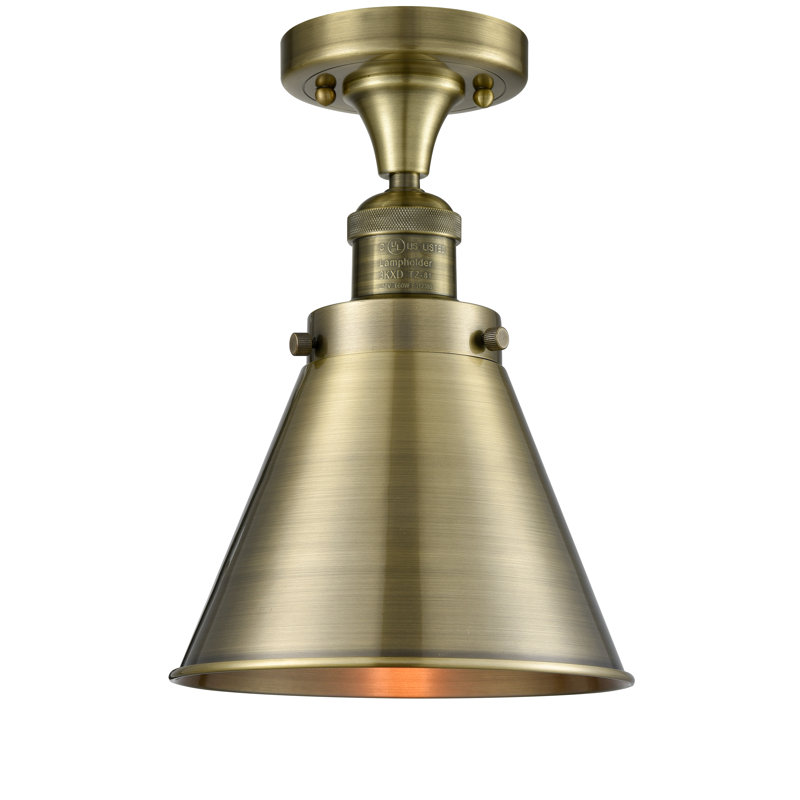Plafonnier semi-encastré 8 lumières Donovan, Laiton antique, Laiton antique, Ampoule DEL 6 watts Vinage