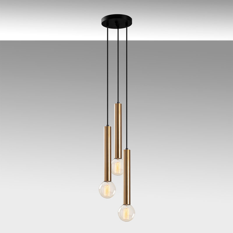 Stunning Modern Chandelier, Vintage Colors, 53.1 x 53.1 cm | Adjustable Height Up to 53.5 inches | Metal Body, 3 x E27 Max 40W | Perfect for Glam and Scandinavian Décor, Elegant Lighting for Home & Office