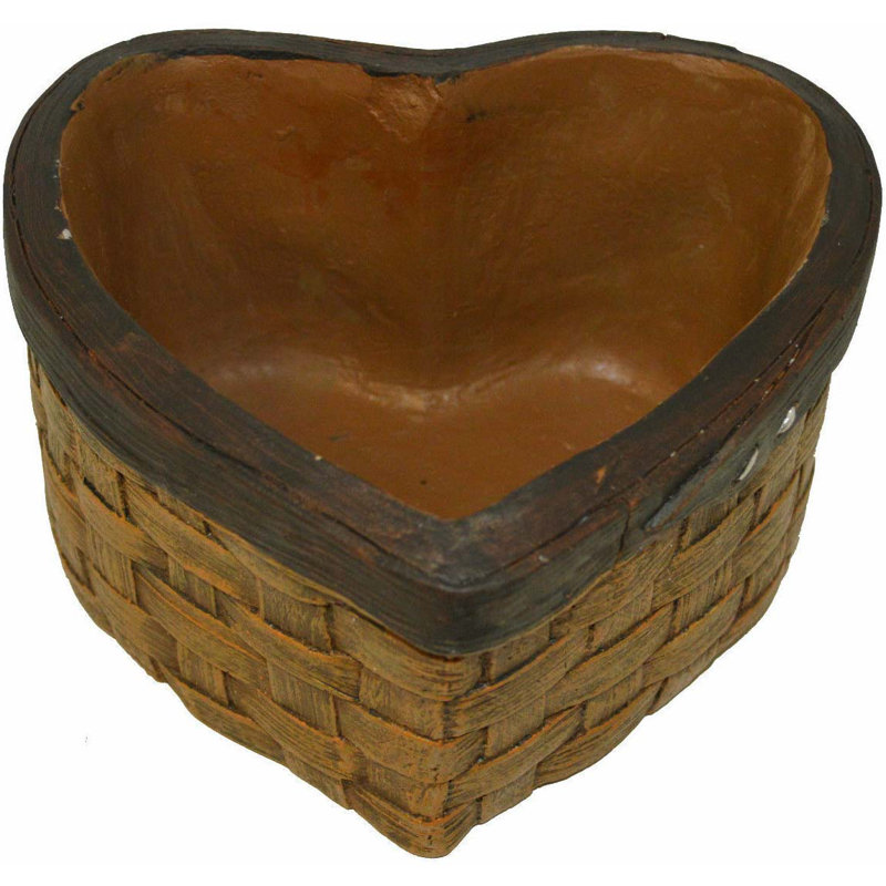 Gearhart Resin Heart Flower Plant Pot