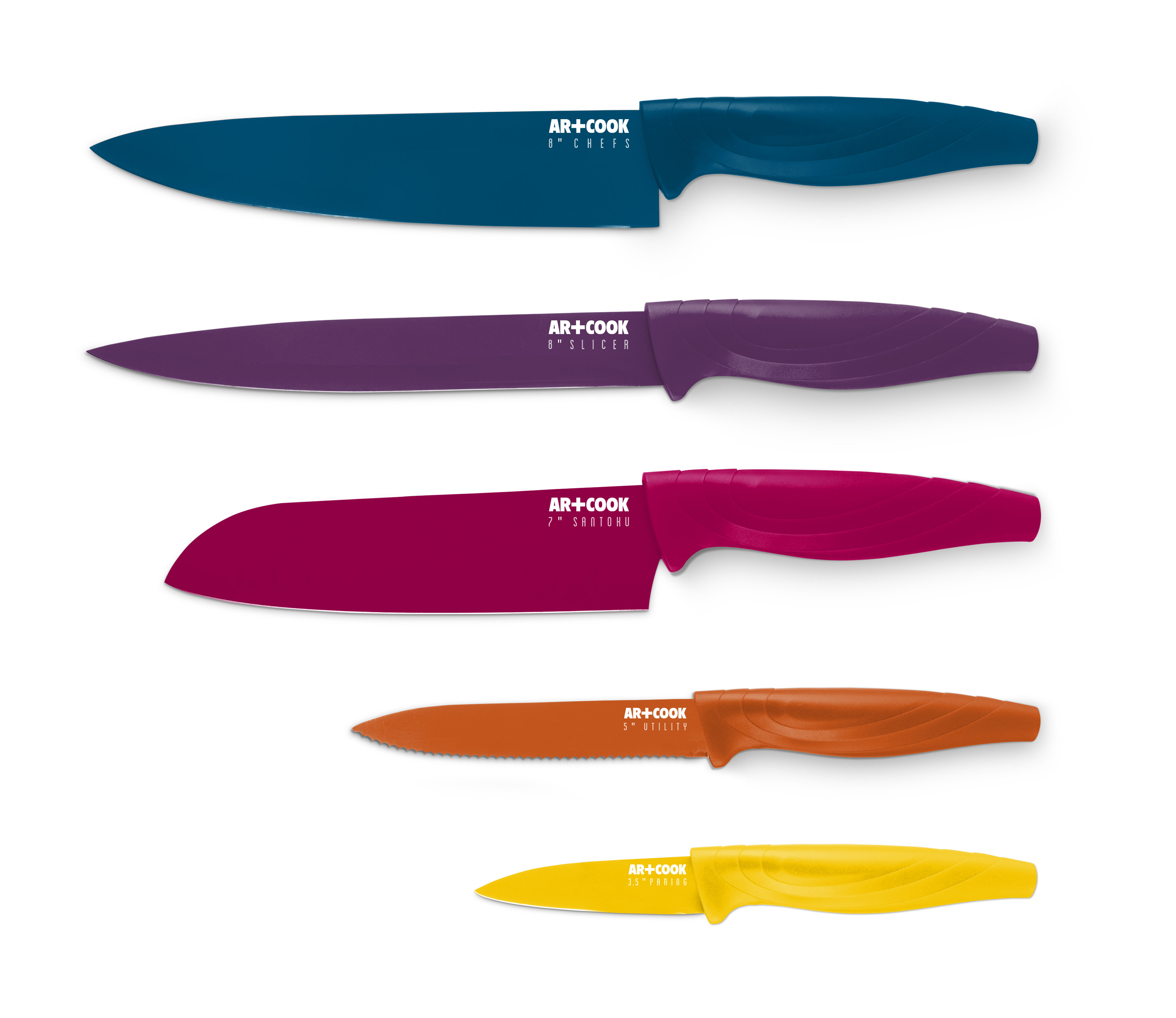 MICHELANGELO Kitchen Knife Set 12 Piece, High Carbon Stainless Steel  Kitchen Knives Set, Knife Set for Kitchen, Rainbow Knife Set, Colorful  Knife Set