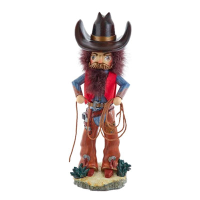 Kurt Adler Resin Hollywood Nutcracker, Cowboy with Lasso, 18in