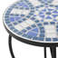 Table d'appoint d'extérieur ronde avec plateau de style mosaïque et pieds courbés en fer
