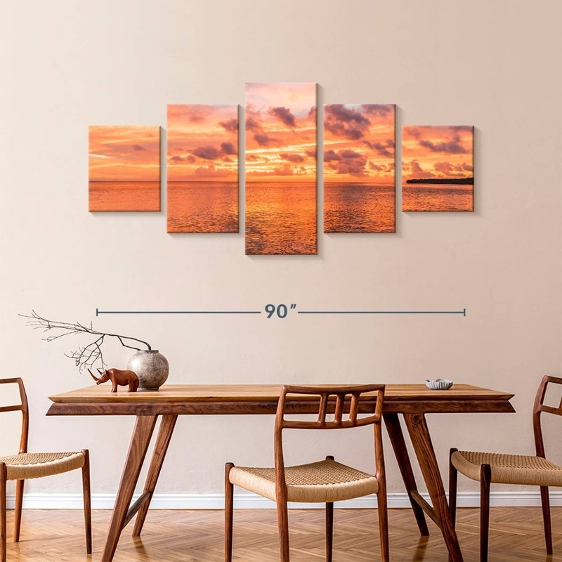 Curacao Sunset Seascape, H 42 po x l 92 po