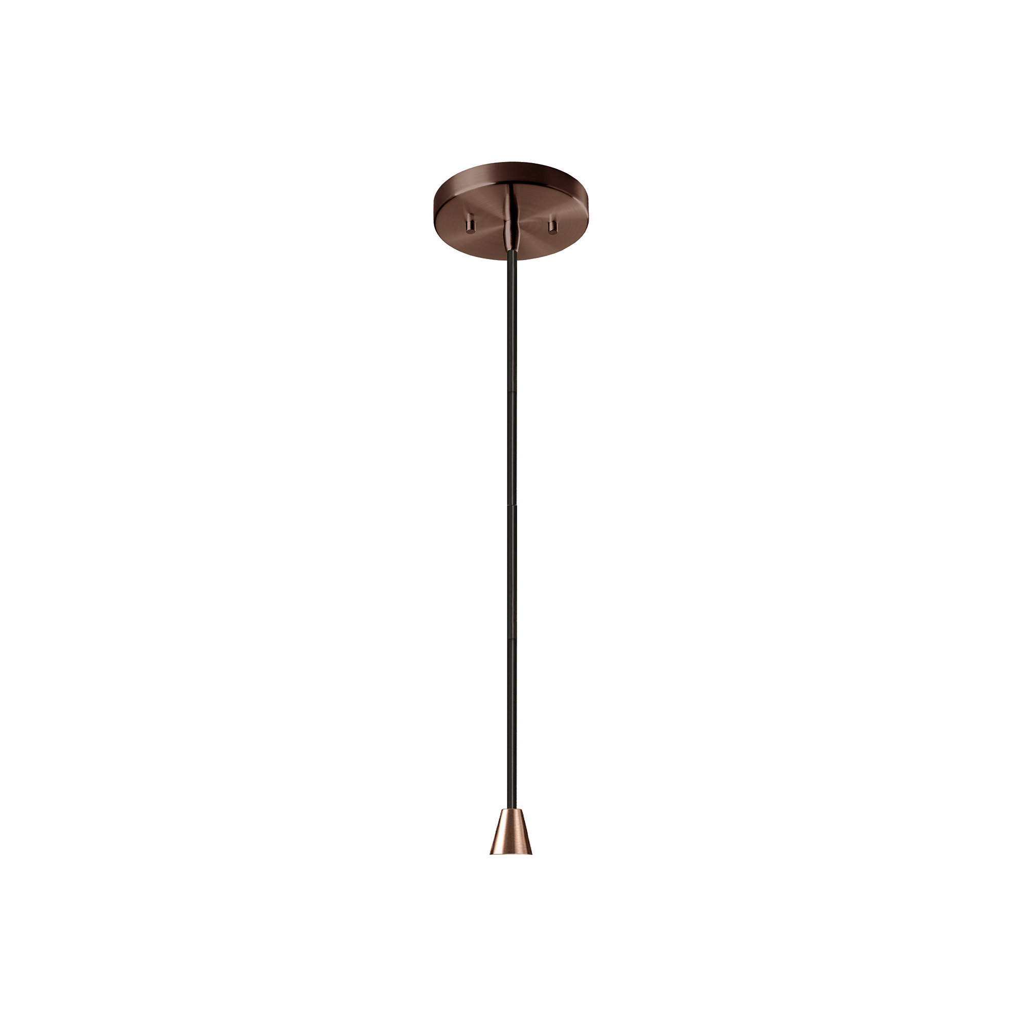 Logan 1 - Light Single Cone Pendant, Gloss White, Dark Bronze, 18" H x 8" W x 8" D