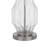 34 Inch Table Lamp, White Drum Shade, Glass, Round Metal Base