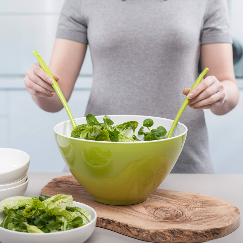 Melamine Salad Bowl and Server Set, Lime