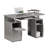 Grey Multifunctional Computer Workstation Desk With Storage Drawers, Keyboard Tray & Cpu Compartment