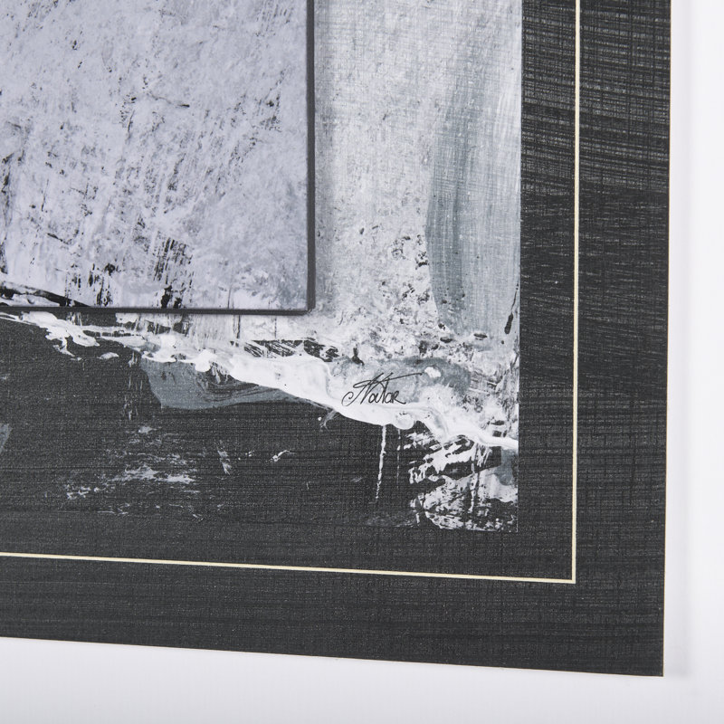 «Black Composition II», reproduction d'art encadrée texturée matte sous verre, Composition noire I