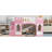 Twin Size Loft Bed In Pink With Space Storage Staircase And Sweet Decorative Window - Wood Compact Robust-1959619610