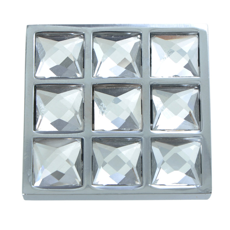 Oversized Hand Painted Gleam Grid Square Knob