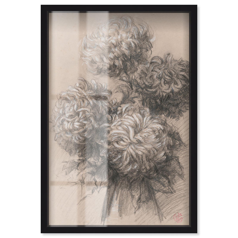«Ghost Flowers Shadowbox Print» par Art Remedy, Noir, H 16 po x l 11 po