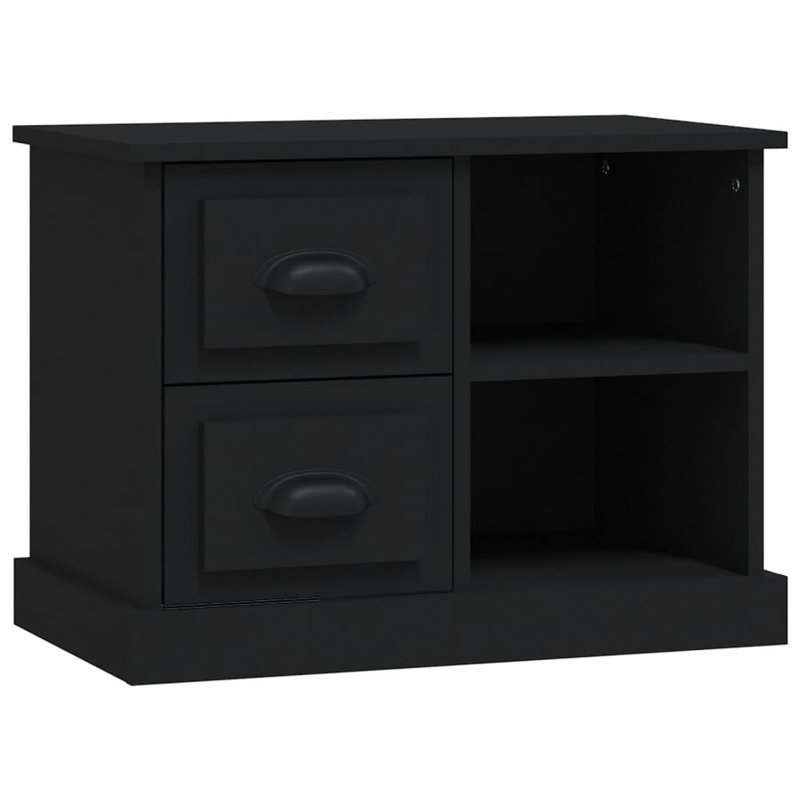 Lapriel 60cm W Solid Wood Bedside Table, Black