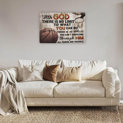 Toile grise de basket-ball gris avec fond en bois et toile de fond, décoration murale, 24 po x 36 po