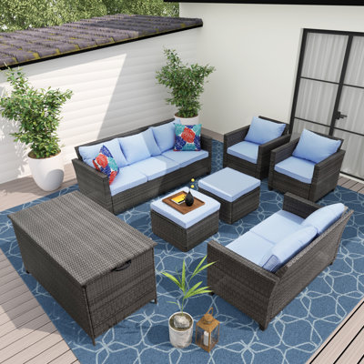 9 - Person Patio Conversation Set with Cushions