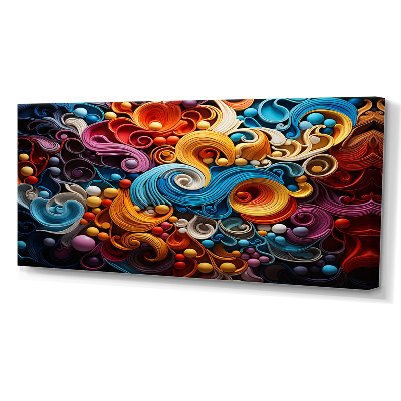 Opt Art Vibrant Illusions I - art mural Op Art, Toile tendue, H 28 po x l 60 po x P 1,5 po