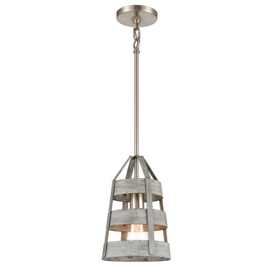 Flemings 7'' Wide 1-Light Mini Pendant - Weathered Driftwood
