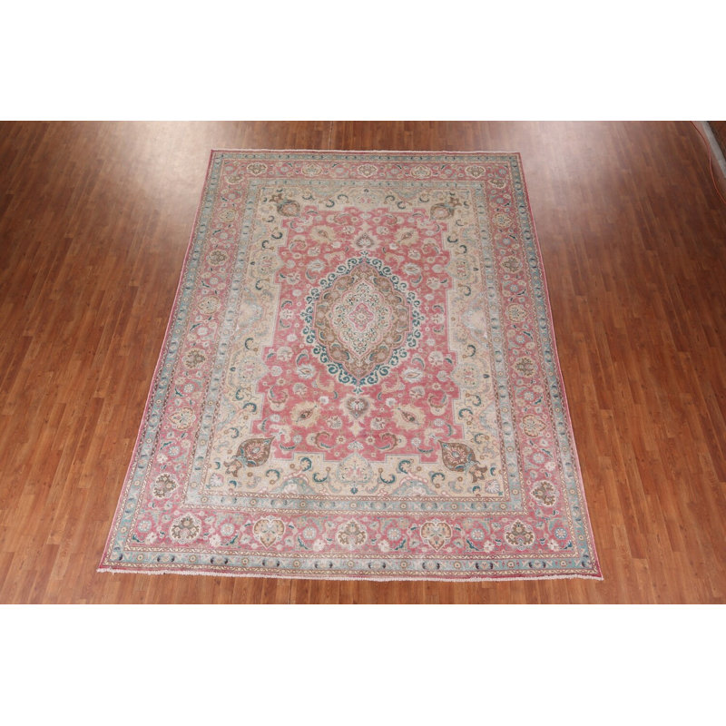 Tapis traditionnel rétro rose 10 x 13