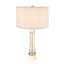 Lampe de table en marbre blanc et bronze avec cylindre en verre D15x30,2 po (assemblage de l'abat-jour requis)
