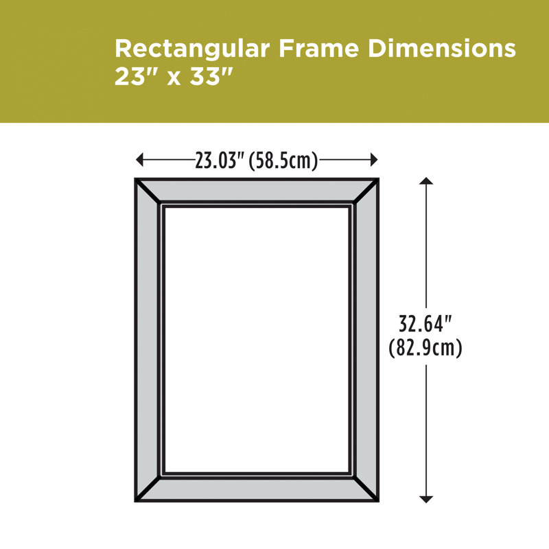 Delta Rectangular Standard Flush Mount Framed Glass Bathroom/Vanity Mirror, 32.64" H x 23.03" W