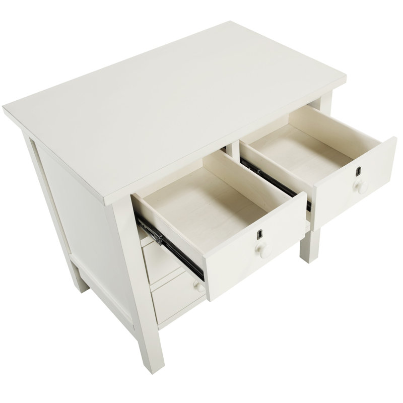 Table de chevet élégante et chic, Blanc antique