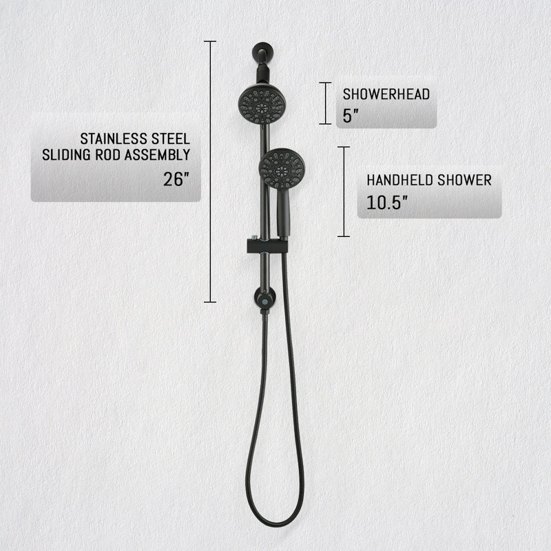 Pomme de douche fixe Rain, Noir mat