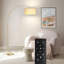 Lampe sur pied arquée / arquée noire 78,7 po Asem avec télécommande, ampoule DEL incluse et grand abat-jour tambour-845758601-819567388