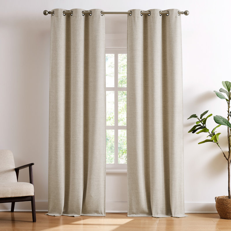 Brookstone Josie Blackout 2-Panel Window Curtain Set, Taupe, 38" x 96"