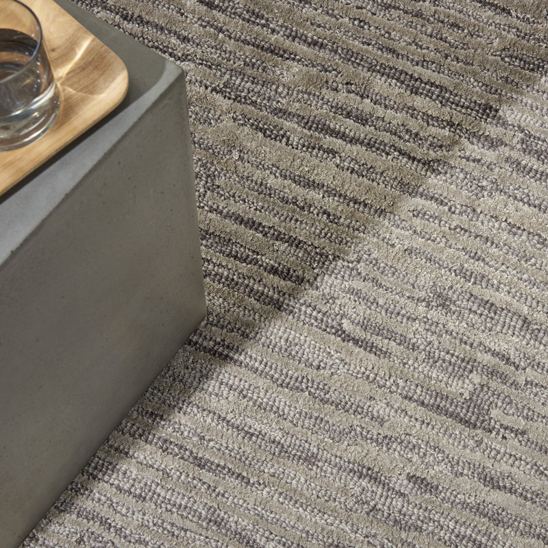 CK010 LINEAR Striped Hand Woven Area Rug, Rectangle 114 x 175cm