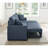 Linen Blend Upholstered Sectional With Pull-Out Bed, Chaise Storage, And Reversible Design For Versatile Living Spaces-1664481229