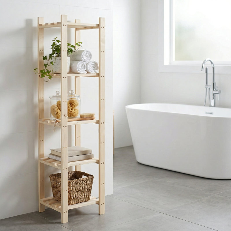 29 cm W Solid Wood Shelving Unit