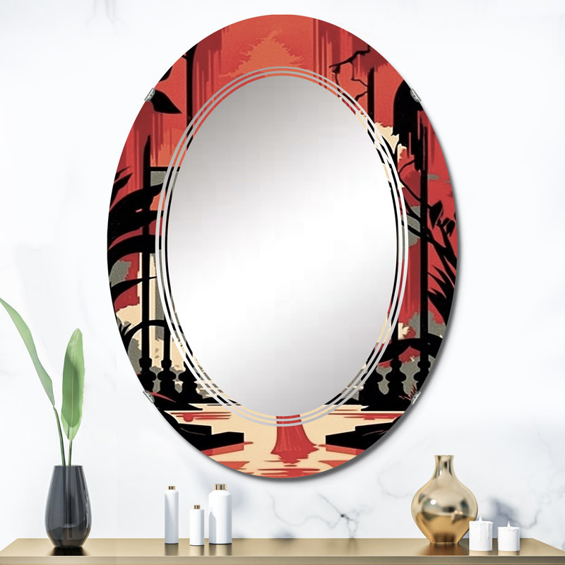 Mintaka - Miroir mural moderne ovale, 36 po x 24 po