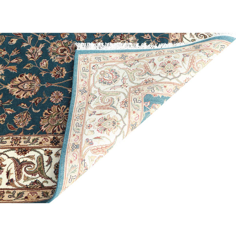 Walton Oriental Area Rug in Dark Green/Beige/Ivory, Rectangle 5'1" x 6'11"