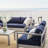 Shore Sunbrella Fabric Outdoor Patio Aluminum 7 Piece Sectional Sofa Set-311865648