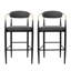 Hauteur de comptoir, de 2 po en tissu gris et configuration en fer durable pour îlot de cuisine, capacité de poids maximale de 260 lb, 2 tabourets avec dossier, pieds de siège supportant 265 lb-2001274857-2001274870