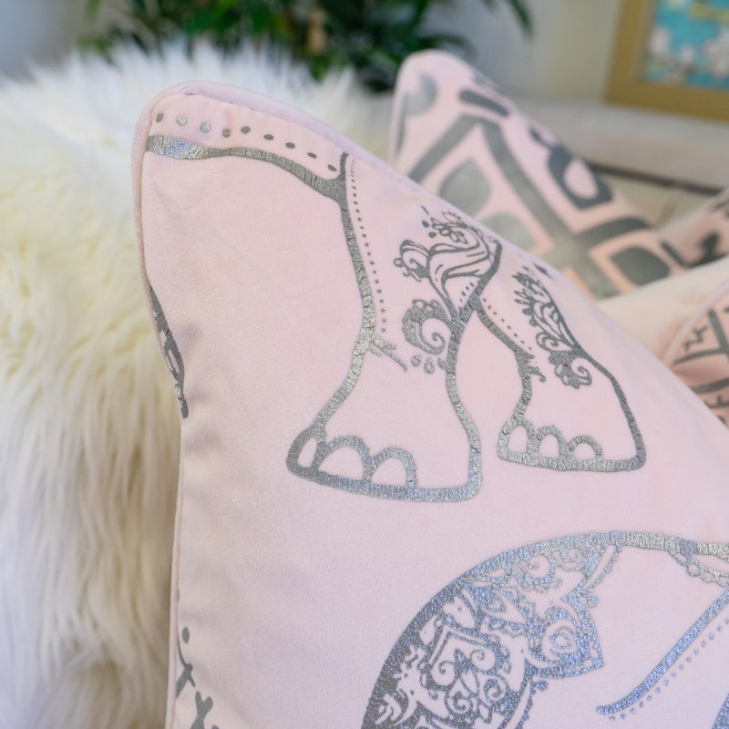 Coussin carré en velours, Rougir