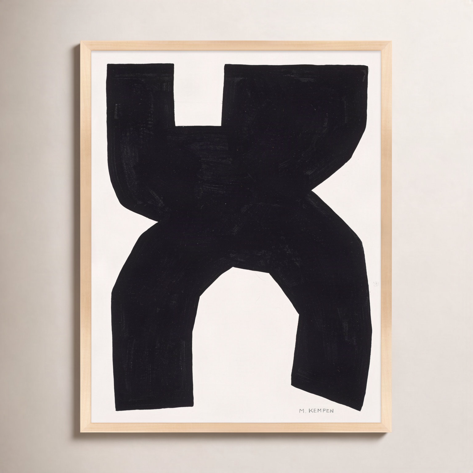 Module On White 1 by Michael Kempen, 50" H x 40" W x 1.25" D, Brown