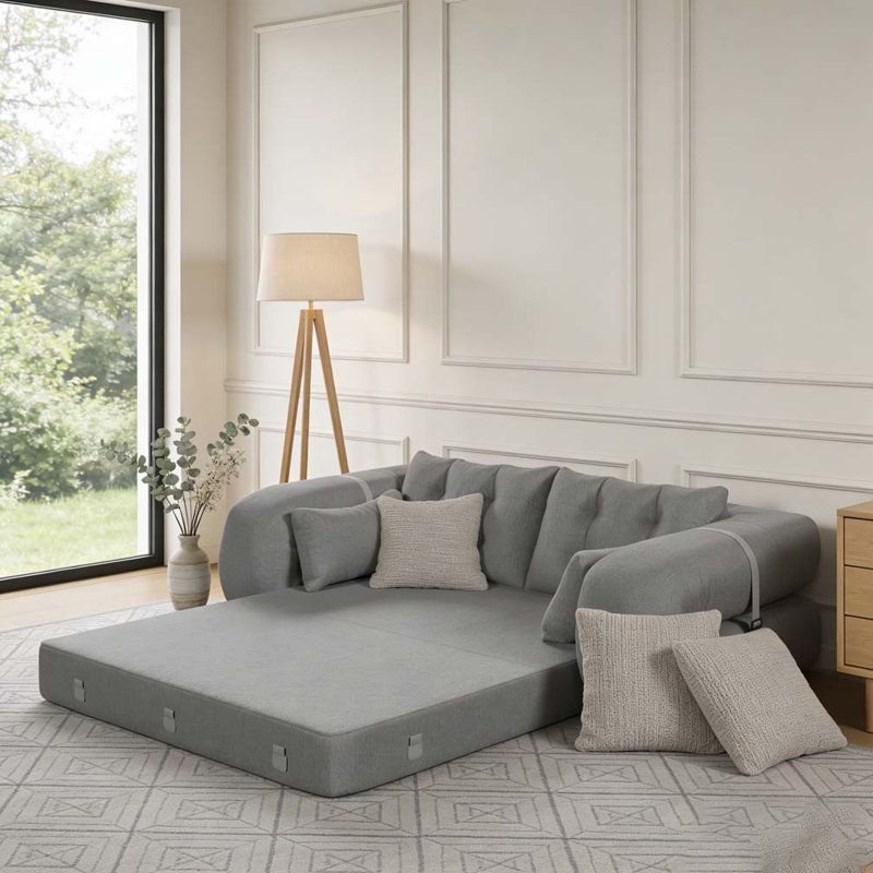 Canapé-lit pliable multifonctionnel 78,7 po, Gris