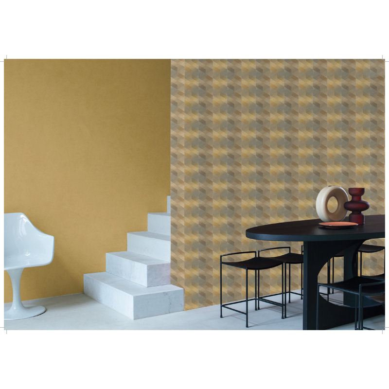 Papier peint à rayures Othmar, Ocre