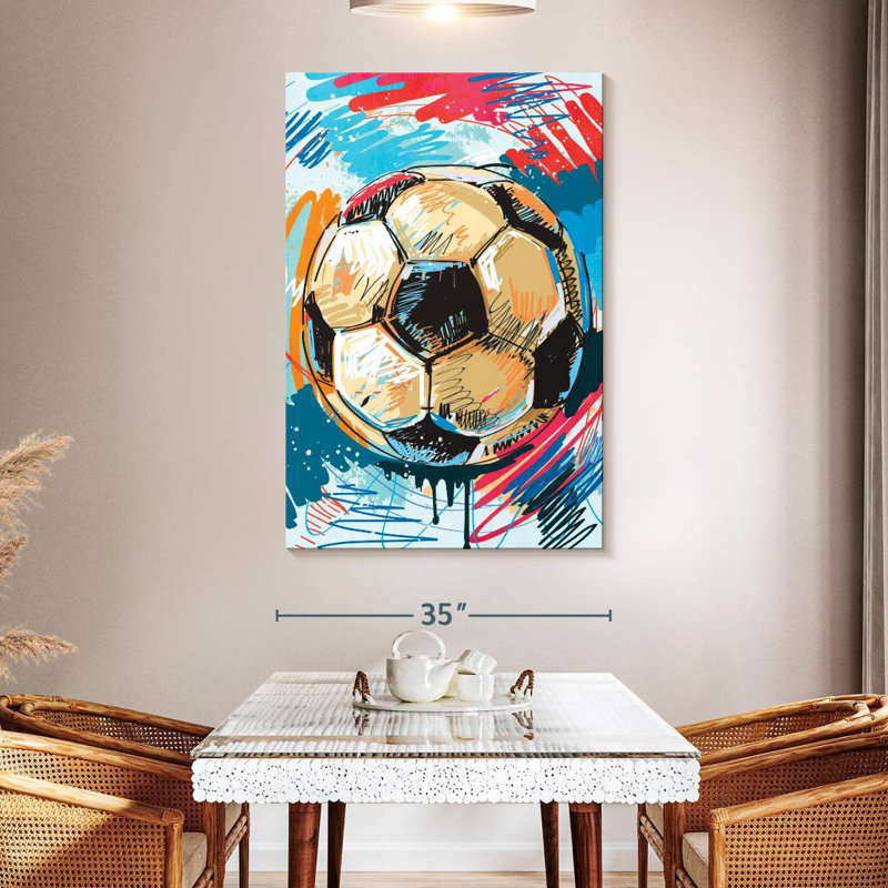 «Fun Soccer Ball», reproduction sur toile tendue, H 51 po x l 34 po x P 1,25 po