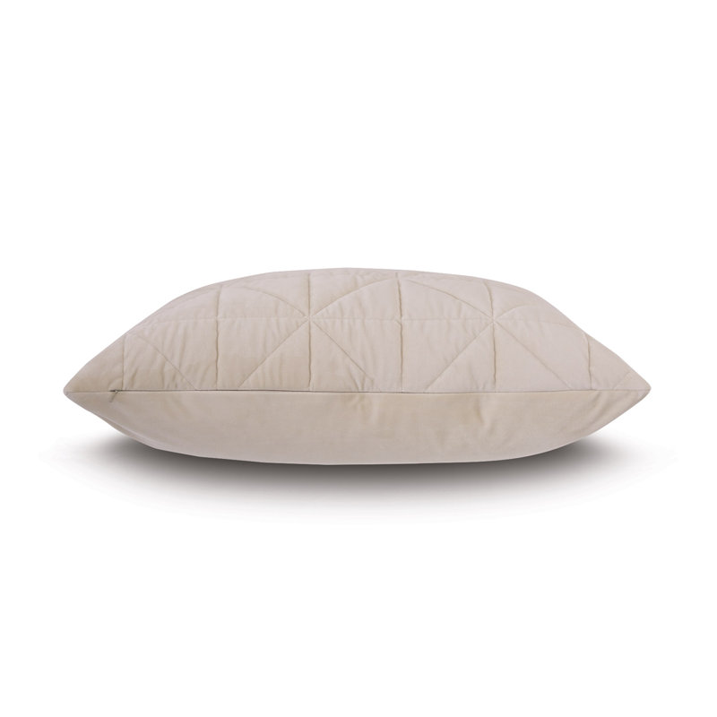 Nova by De Medici Quilted Velvet Sham, Standard, Ivory