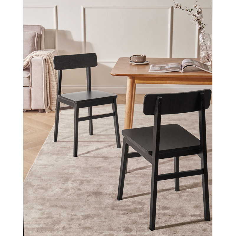 45cm H Solid Wood Side Chair, Black