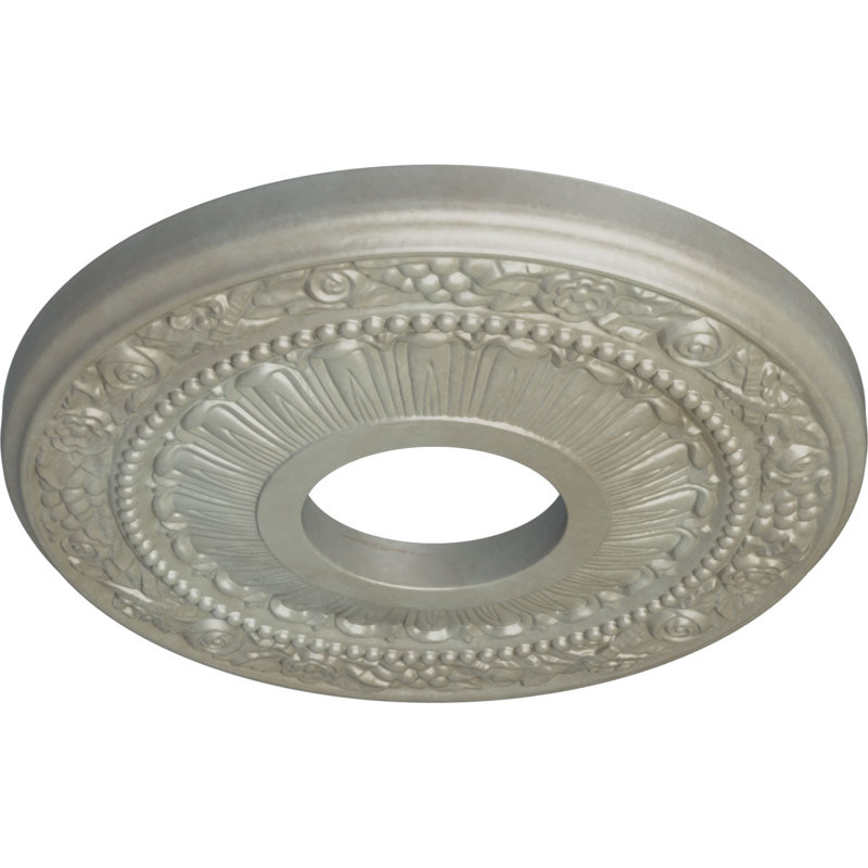 Médaillon de plafond Endurathane Nadia, DE 12 1/8 po x P 3 5/8 po x P 7/8 po (convient aux auvents jusqu'à 4 7/8 po), finition or Flash peinte à la main